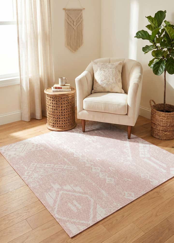 5' 3 x 5' 3 Easy-Clean Bohemian Indoor / Outdoor Square Rug