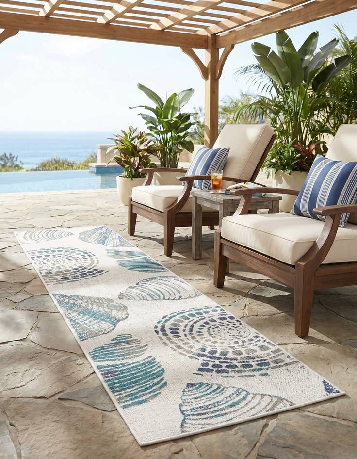 Detail image of 2' x 8' Easy-Clean Coastal Indoor / Outdoor Runner Rug