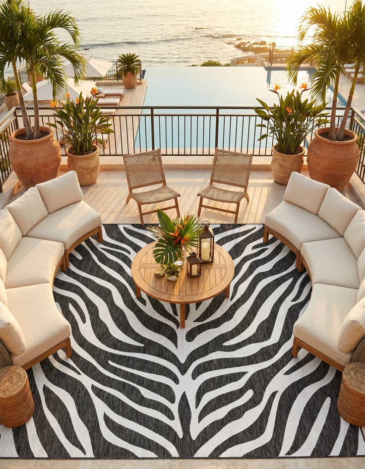 Detail image of 10' x 10' Easy-Clean Safari Indoor / Outdoor Square Rug