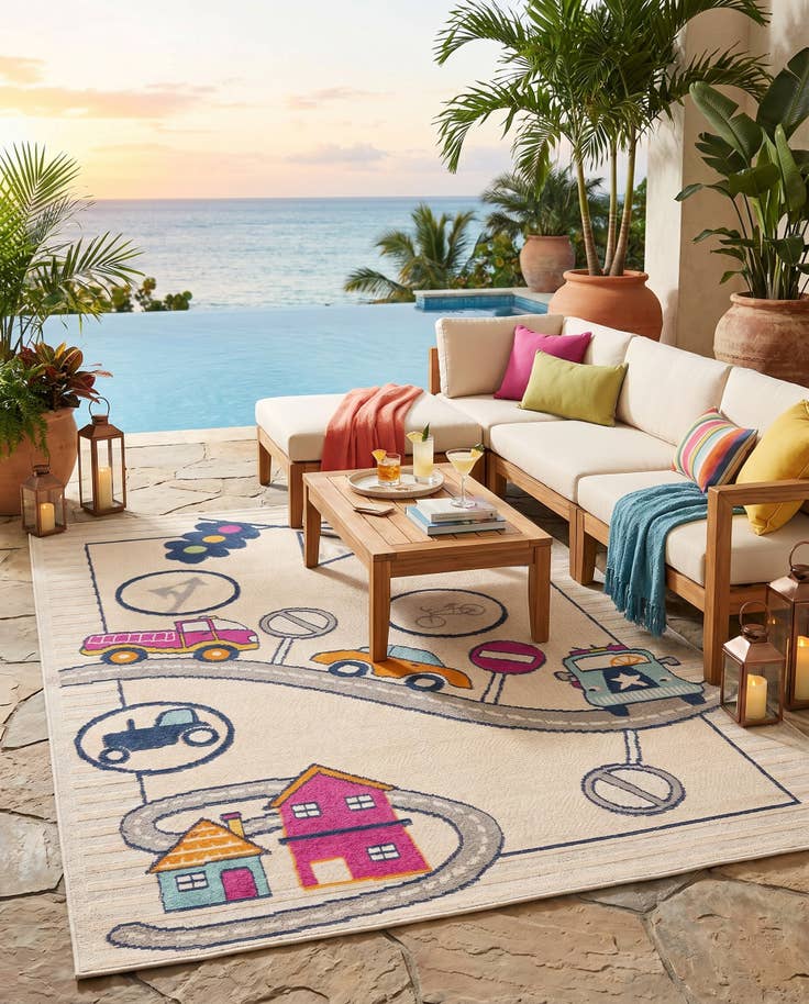 Detail image of 5' 3 x 7' 7 Easy-Clean Indoor / Outdoor Rug