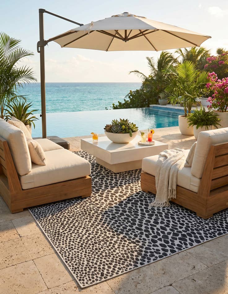 Detail image of 7' x 10' Easy-Clean Jill Zarin Cape Town Indoor / Outdoor Rug