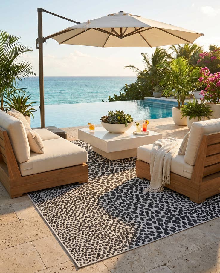 Detail image of 7' x 10' Easy-Clean Jill Zarin Cape Town Indoor / Outdoor Rug