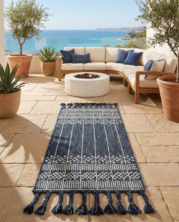 Detail image of 2' 2 x 5' 1 Easy-Clean Eco Bohemian Indoor / Outdoor Runner Rug