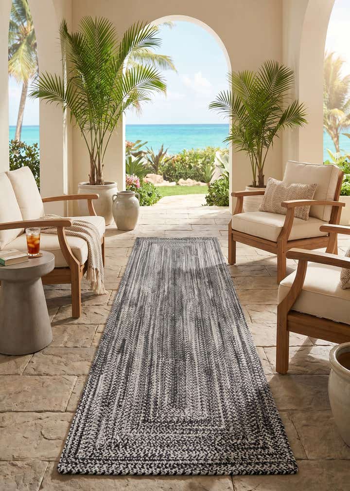 2' 7 x 10' Easy-Clean Eco Verse Washable Indoor / Outdoor Runner Rug