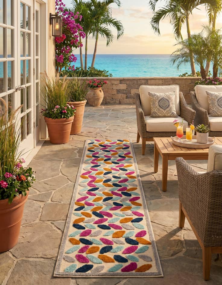 Detail image of 2' x 10' Easy-Clean Aruba Indoor / Outdoor Runner Rug