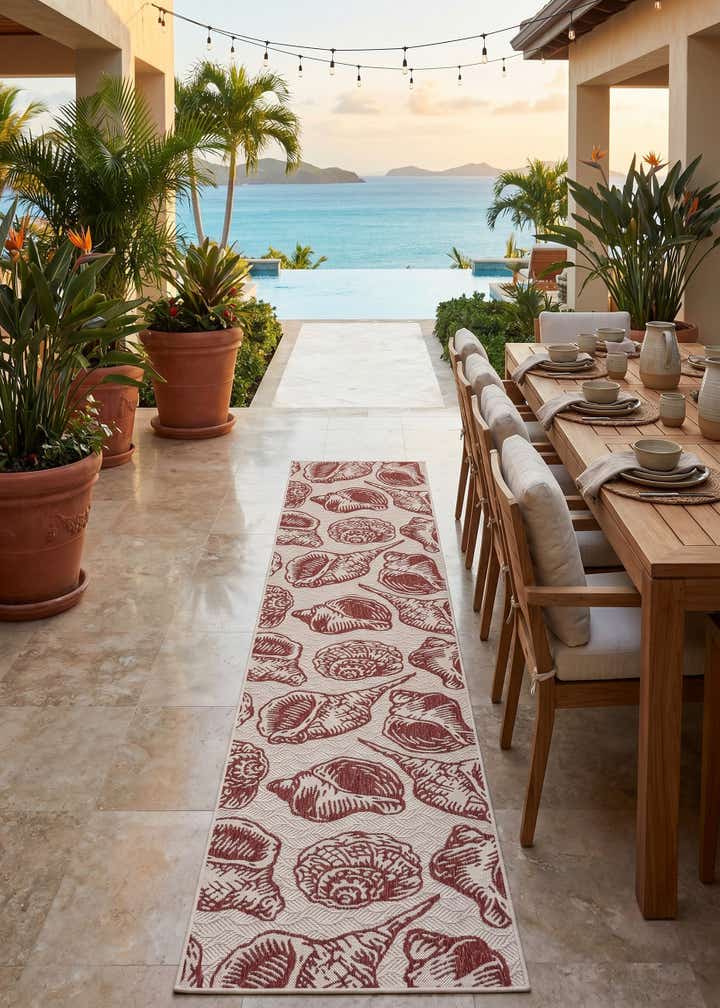 2' 7 x 12' Easy-Clean Coastal Indoor / Outdoor Runner Rug