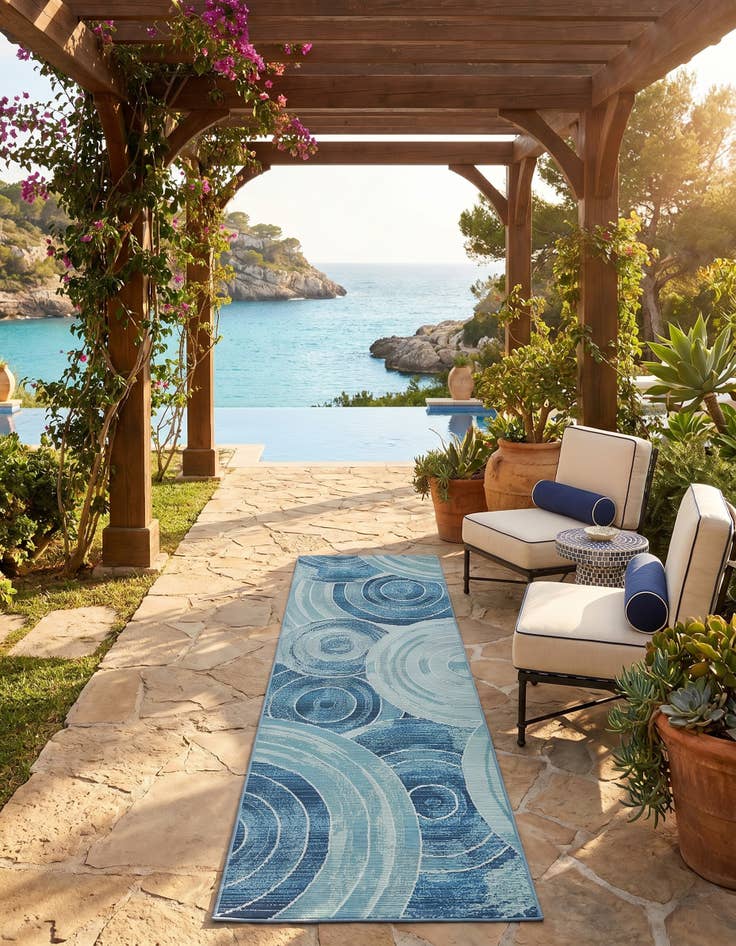 Detail image of 2' x 6' Easy-Clean Modern Indoor / Outdoor Runner Rug