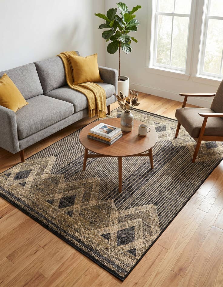 Detail image of 5' x 7' Easy-Clean Modern Indoor / Outdoor Rug