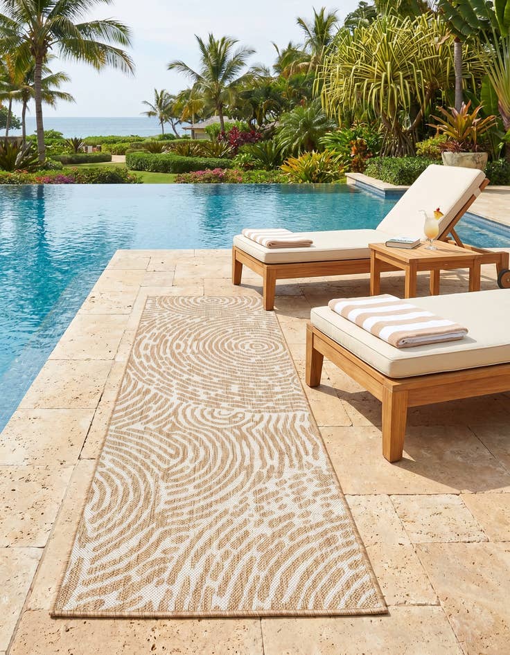 Detail image of 2' x 6' Easy-Clean Modern Indoor / Outdoor Runner Rug