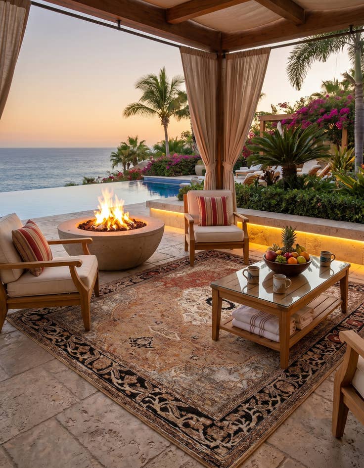 Detail image of 7' 10 x 10' Easy-Clean Traditional Indoor / Outdoor Rug