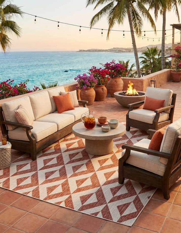 Detail image of 7' 10 x 10' Easy-Clean Jill Zarin Napa Indoor / Outdoor Rug