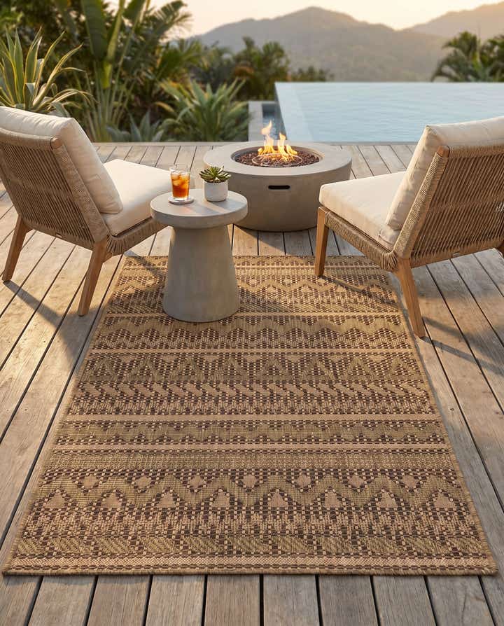 3' 3 x 5' Easy-Clean Modern Indoor / Outdoor Rug