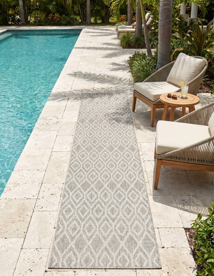 Detail image of 2' x 8' Easy-Clean Jill Zarin Turks and Caicos Indoor / Outdoor Runner Rug