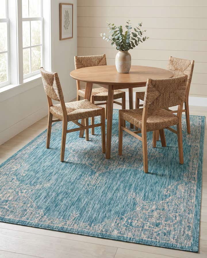 6' x 9' Easy-Clean Traditional Indoor / Outdoor Rug