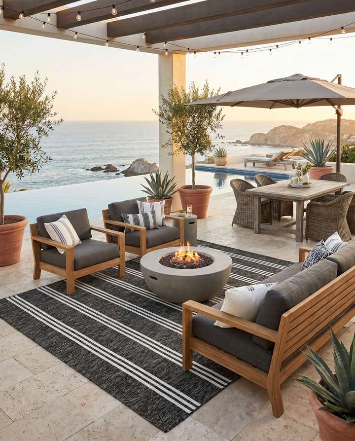 7' 10 x 11' Easy-Clean Jill Zarin Anguilla Indoor / Outdoor Rug