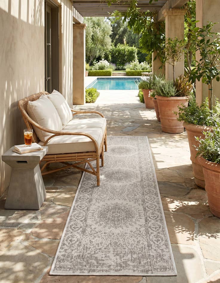 Detail image of 2' x 8' Easy-Clean Traditional Indoor / Outdoor Runner Rug