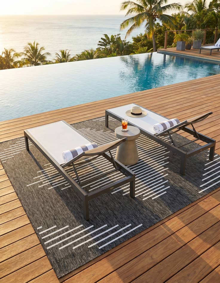 Detail image of 10' x 10' Easy-Clean Modern Indoor / Outdoor Square Rug