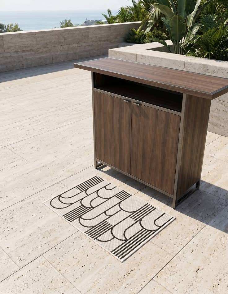 Detail image of 2' x 3' Easy-Clean Modern Indoor / Outdoor Rug