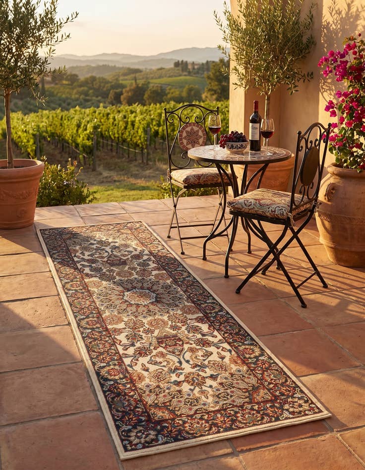 Detail image of 2' x 6' 1 Easy-Clean Traditional Indoor / Outdoor Runner Rug
