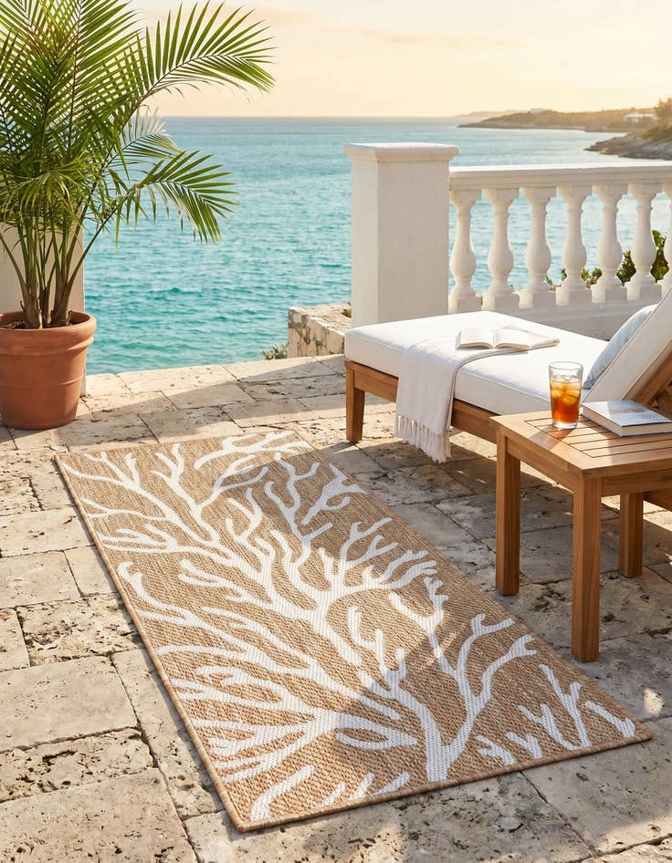 Detail image of 2' x 4' Easy-Clean Coastal Indoor / Outdoor Runner Rug