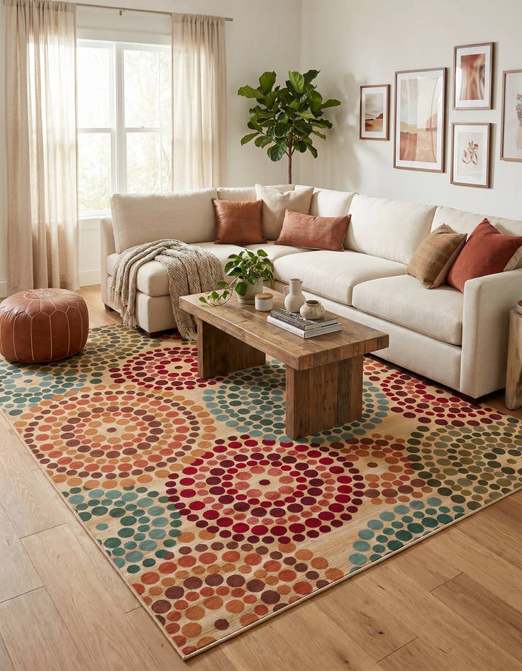 Detail image of 10' x 13' Easy-Clean Modern Indoor / Outdoor Rug