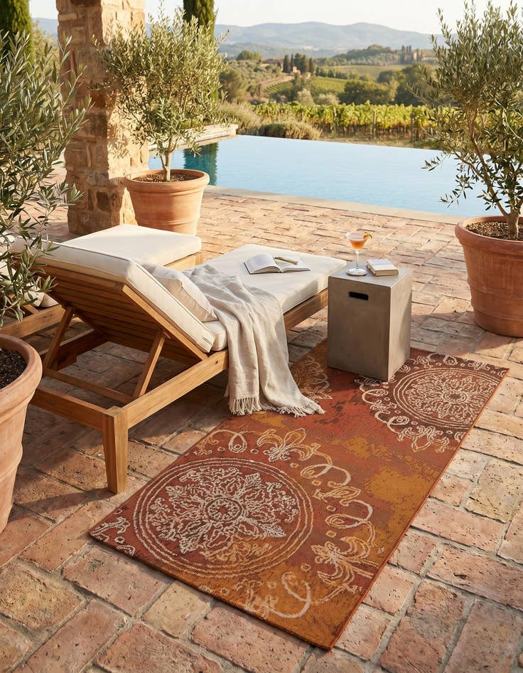 Detail image of 2' 7 x 5' 3 Easy-Clean Modern Indoor / Outdoor Runner Rug