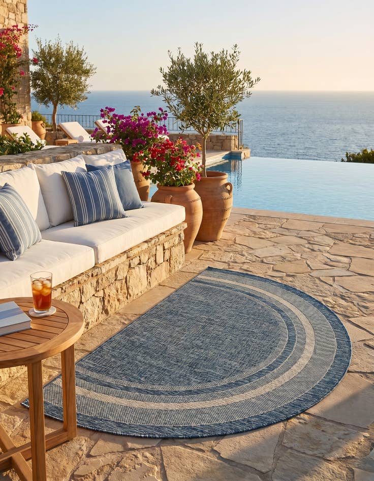 Detail image of 3' x 6' Easy-Clean Border Indoor / Outdoor Hearth Rug