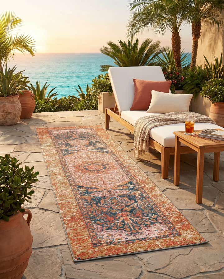 2' x 6' Easy-Clean Traditional Indoor / Outdoor Runner Rug