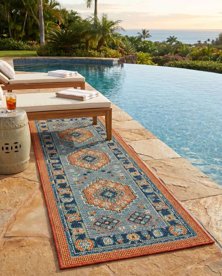 2' x 6' Easy-Clean Baja Indoor / Outdoor Runner Rug