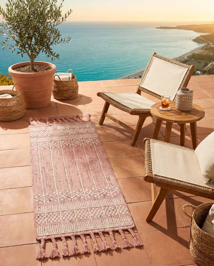 Detail image of 2' 2 x 5' 1 Easy-Clean Eco Bohemian Indoor / Outdoor Runner Rug