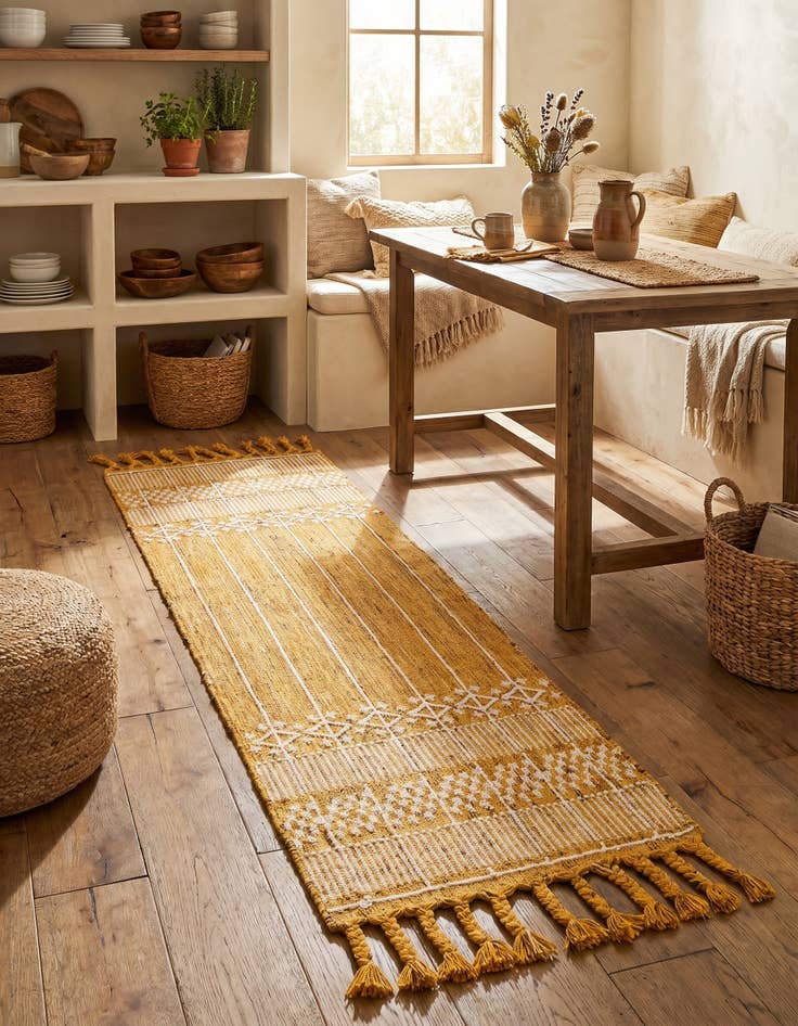 Detail image of 2' 2 x 8' 2 Easy-Clean Eco Bohemian Indoor / Outdoor Runner Rug
