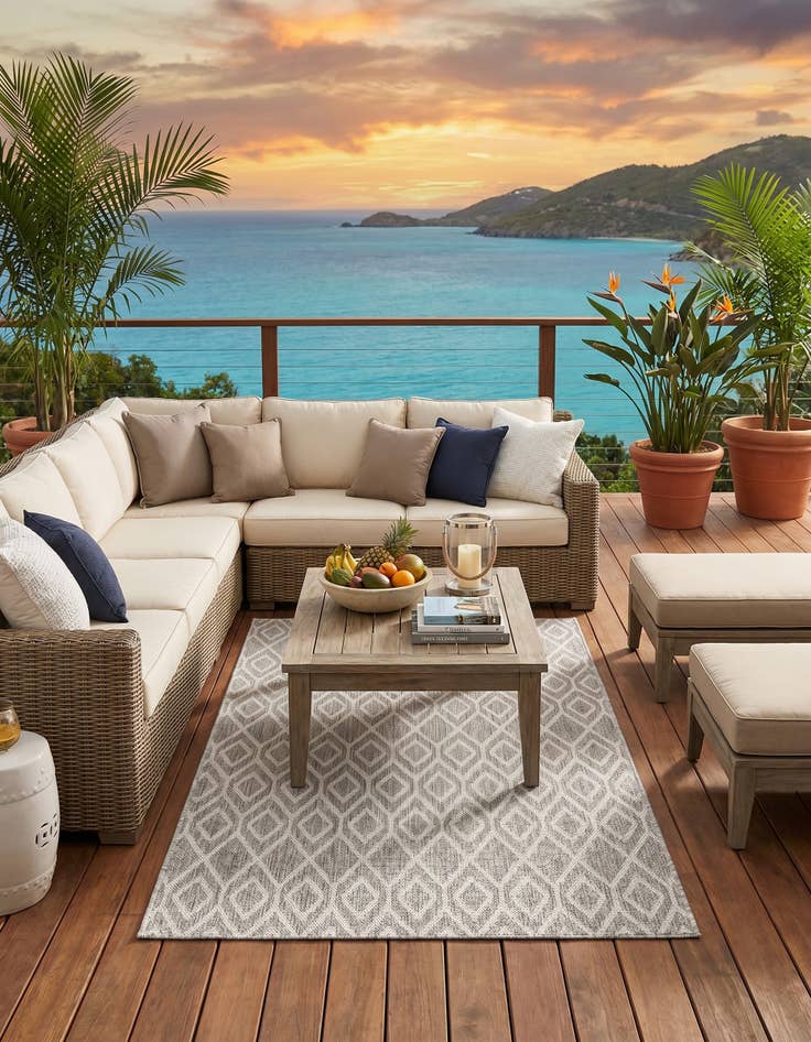 Detail image of 3' x 5' 3 Easy-Clean Jill Zarin Turks and Caicos Indoor / Outdoor Rug