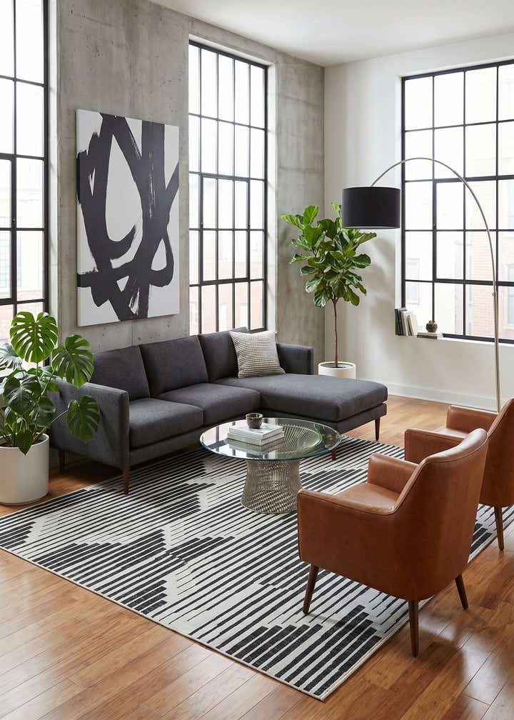 7' 10 x 10' Easy-Clean Modern Indoor / Outdoor Rug