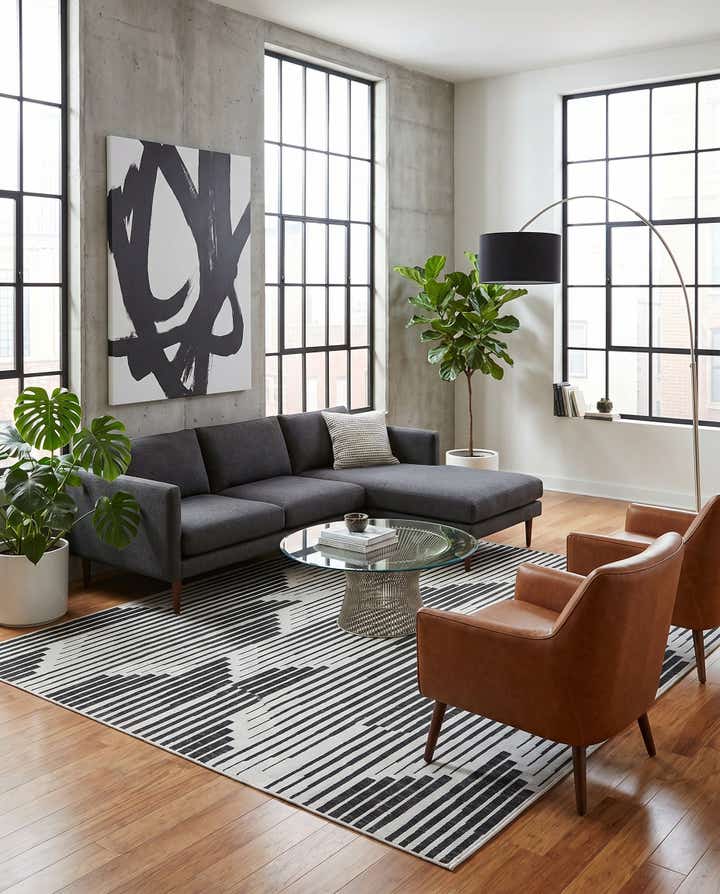 7' 10 x 10' Easy-Clean Modern Indoor / Outdoor Rug