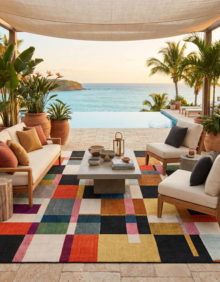 Detail image of 9' x 12' Easy-Clean Casablanca Indoor / Outdoor Rug