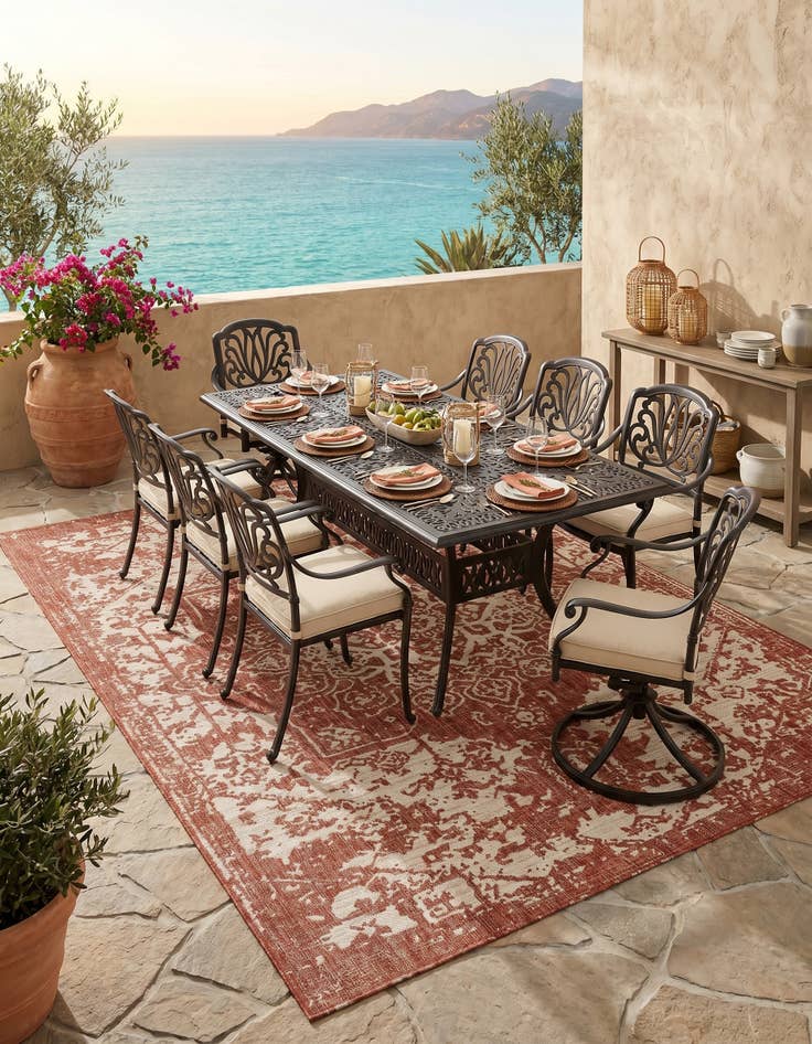 Detail image of 7' 10 x 10' Easy-Clean Jill Zarin Dubai Indoor / Outdoor Rug