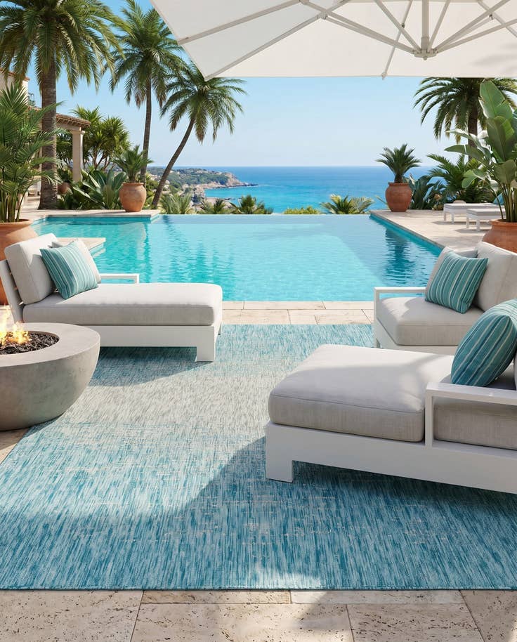 Detail image of 7' x 10' Easy-Clean Modern Indoor / Outdoor Rug