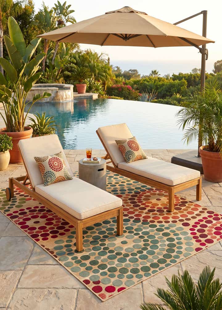 6' x 9' Easy-Clean Modern Indoor / Outdoor Rug