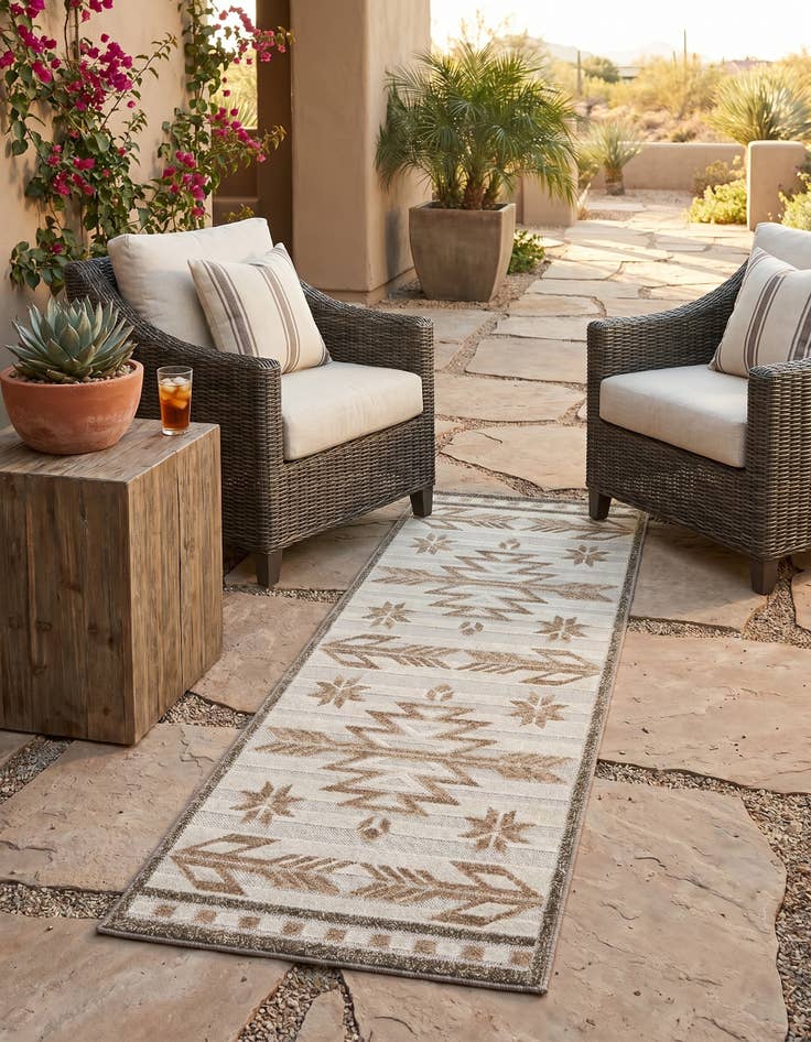 Detail image of 2' x 6' Easy-Clean Modern Indoor / Outdoor Runner Rug