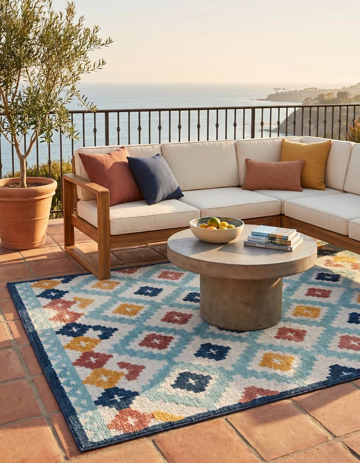 Detail image of 6' x 9' Easy-Clean Belize Indoor / Outdoor Rug