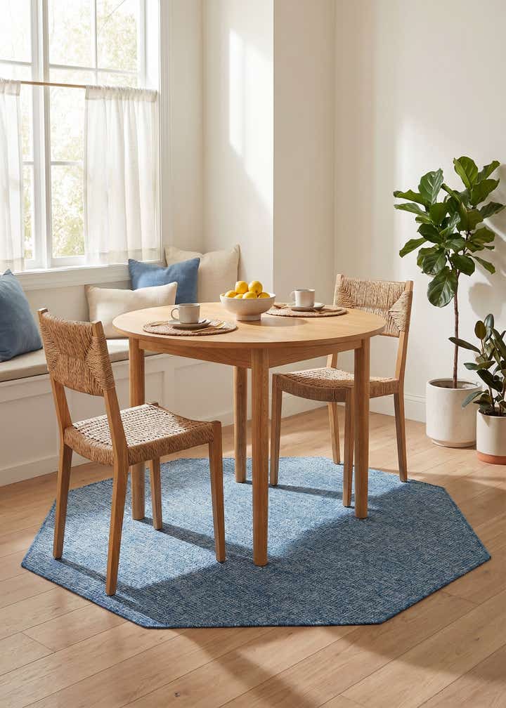 5' 3 x 5' 3 Easy-Clean Solid Indoor / Outdoor Octagon Rug