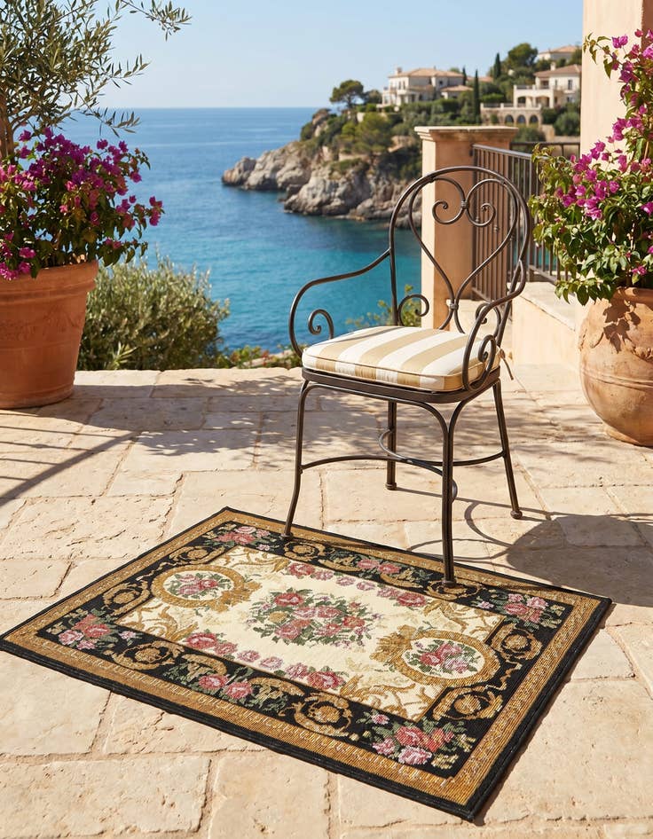 Detail image of 2' x 3' Easy-Clean Traditional Indoor / Outdoor Rug