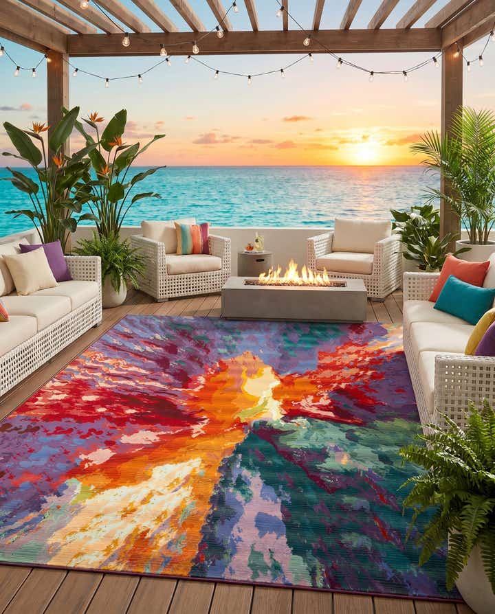 9' x 12' Easy-Clean Modern Indoor / Outdoor Rug