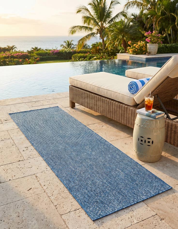 Detail image of 2' x 5' Easy-Clean Solid Indoor / Outdoor Runner Rug