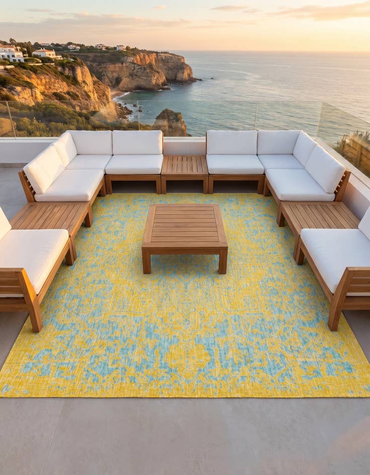 Detail image of 7' 10 x 7' 10 Easy-Clean Jill Zarin Dubai Indoor / Outdoor Square Rug