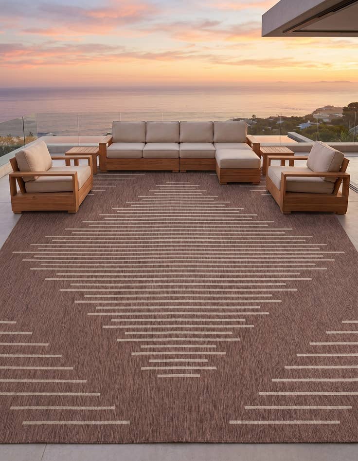 Detail image of 13' x 13' Easy-Clean Modern Indoor / Outdoor Square Rug