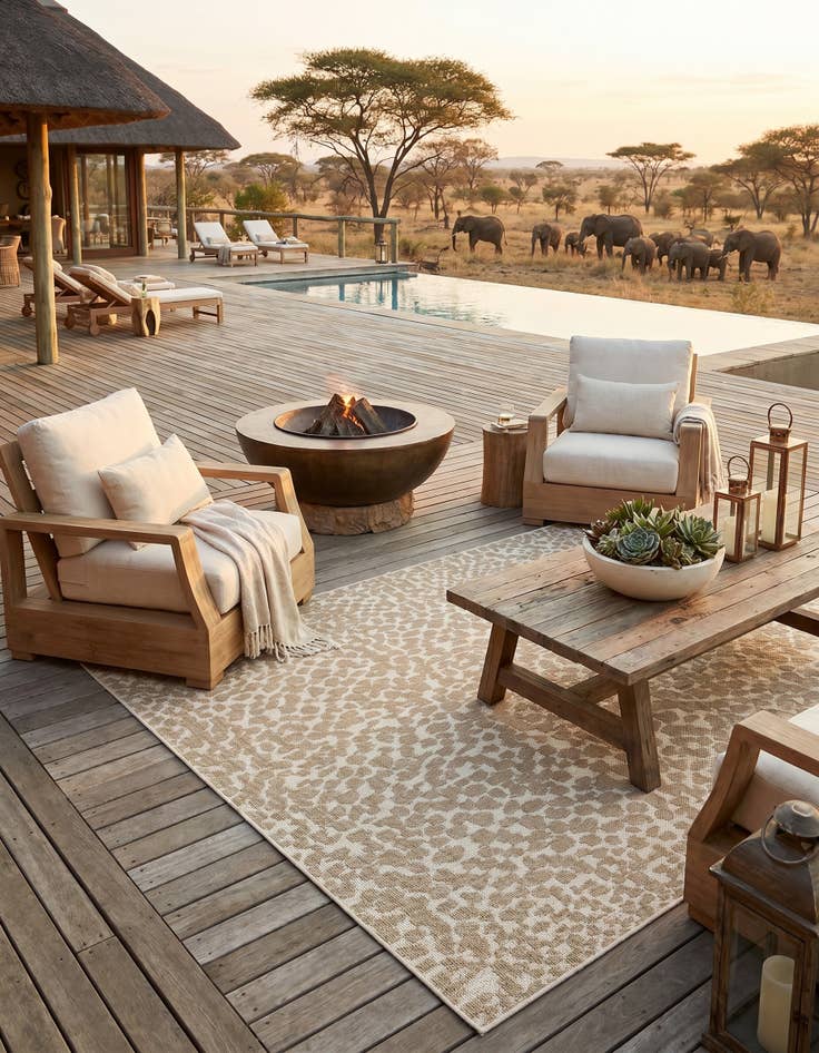 Detail image of 9' x 12' Easy-Clean Safari Indoor / Outdoor Rug