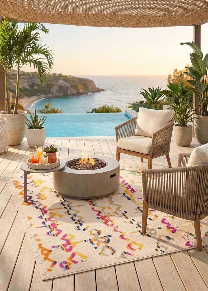 5' 3 x 7' 7 Easy-Clean Indoor / Outdoor Rug