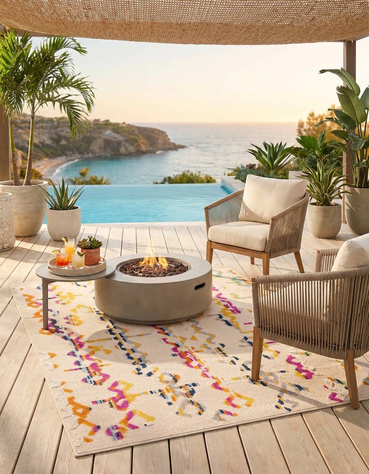 Detail image of 5' 3 x 7' 7 Easy-Clean Indoor / Outdoor Rug