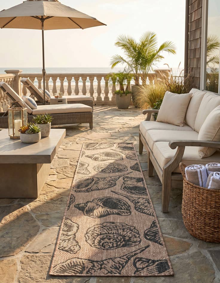 Detail image of 2' x 8' Easy-Clean Coastal Indoor / Outdoor Runner Rug